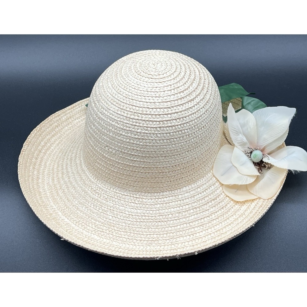 Betmar Classic‎ Brim Straw Hat With Flower Made In Italy - Picture 2 of 10